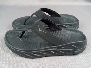 Hoka One Ora Men Shoe Size 9 Women 11 Flip Flop Thong Sandals Casual Beach Black - Picture 1 of 17