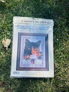 Vtg Cross My Heart Cat Counted Cross Stitch Kit *cookie* New Rare 242b - Picture 1 of 5