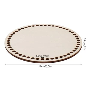 JY 2 Pcs Wooden Crochet Bag Bottom Rounded Crochet Basket Wood Base For DIY - Picture 1 of 22