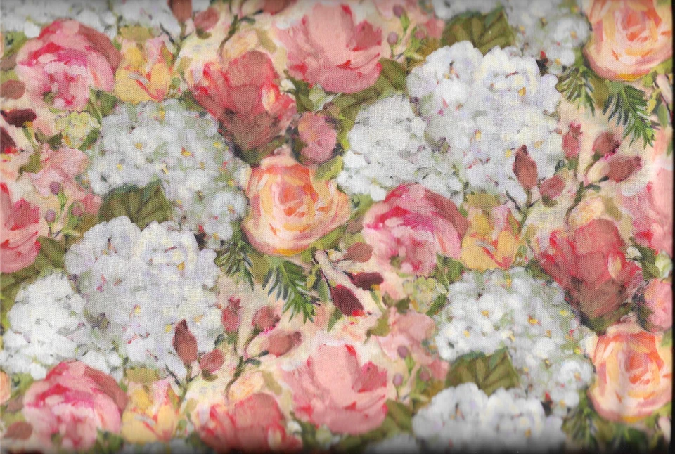 Tela floral 45" 100% algodón "Hortensia empacada" de Springs Creative Foto 1 de 1