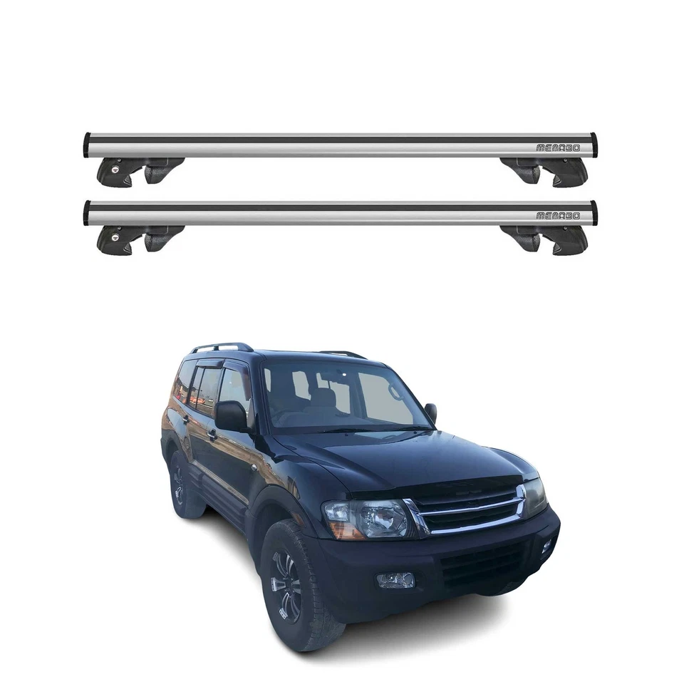 Racks de teto de alumínio barras transversais transportadoras para Mitsubishi Montero 1999-2006 cinza 2 peças - Imagem 1 de 4