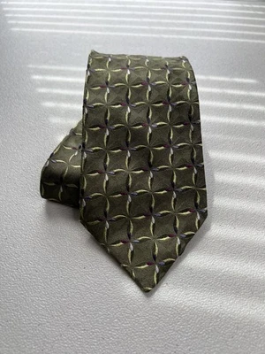 Corbata Mark Pendleton para Nordstrom verde patrón geométrico 100 % seda nueva sin etiquetas Foto 1 de 4