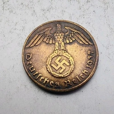 WWII German 1 Reichspfennig Coin – Third Reich Nazi Germany 1936-1945 – #003 - Image 1 of 2