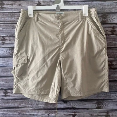 LL Bean женщин шорты размер L обычный светло-бежевый карманы логотип туризм на открытом воздухе - Изображение 1 из 4