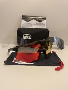 100% Speedcraft Cycling Sunglasses - Red/Clear/Grey