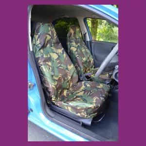 Green DPM Camouflage Camo Waterproof Car Van Front Universal Seat Covers UKMade - Picture 1 of 3