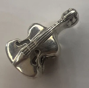 NEW HALIA 925 Sterling Silver Slide Bead Charm Mini Guitar Violin Music Band - Picture 1 of 8