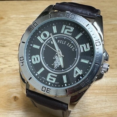 Reloj de Cuarzo US Polo Assn Hombre Plateado Negro Fácil de Leer Japón Movimiento Analógico Nuevo Batte Foto 1 de 4