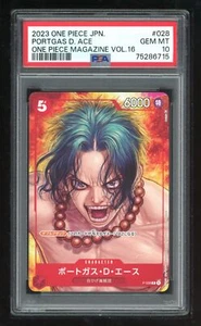 One Piece Japanese P-028 Portgas D. Ace 2023 Magazine 16 Promo PSA 10 75286715 - Picture 1 of 2