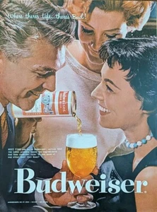 Anuncio impreso Budweiser 1957 vintage Where There's Life...There's Bud. - Imagen 1 de 1
