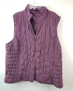 Bagatelle Collection Womens Jewel Tone Purple Owla Quilted Vest Size 3X - Picture 1 of 6