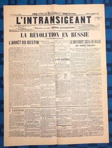 Auf der Titelseite der Zeitung L'Intransigeant 24. Januar 1905 Die Revolution in Russland - Bild 1 von 3