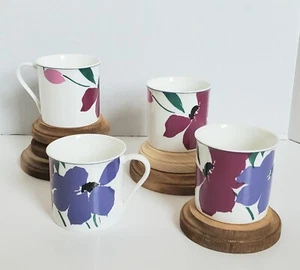 Mikasa MAXIMA CAK 25 Fantasy Fleur Coffee Tea Cups 4-Pc Super Strong Fine China - Picture 1 of 13