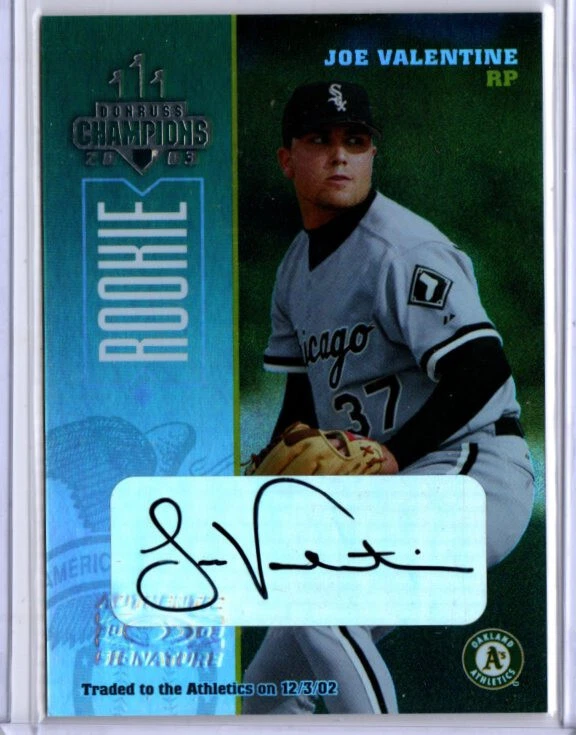 2003 Donruss Champions Baseball Joe Valentine ROOKIE AUTO WHITE SOX 330/475 - Image 1 of 1