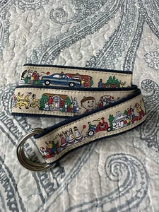 The Belted Cow D-Ring Ribbon Web Belt Blue Festival Parade Youth Unisex Size M - Picture 1 of 15