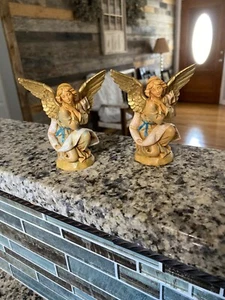 2 Vintage Fontanini Depose 4" Nativity Angel Figures Italy Simonetti Christmas - Picture 1 of 9