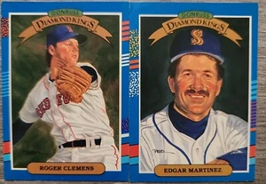1990 Donruss Diamond Kings Roger Clemens Red Sox Edgar Martinez Mariners HOF - Picture 1 of 6