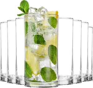 Paquete de 8 vasos de plástico transparente premium de calidad, 16 OZ reutilizables para jugo - Imagen 1 de 3