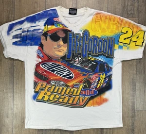 Vintage 90s Y2K 2001 Jeff Gordon Nascar AOP Racing Tee T-Shirt Gr. L Distress Vintage - Bild 1 von 14