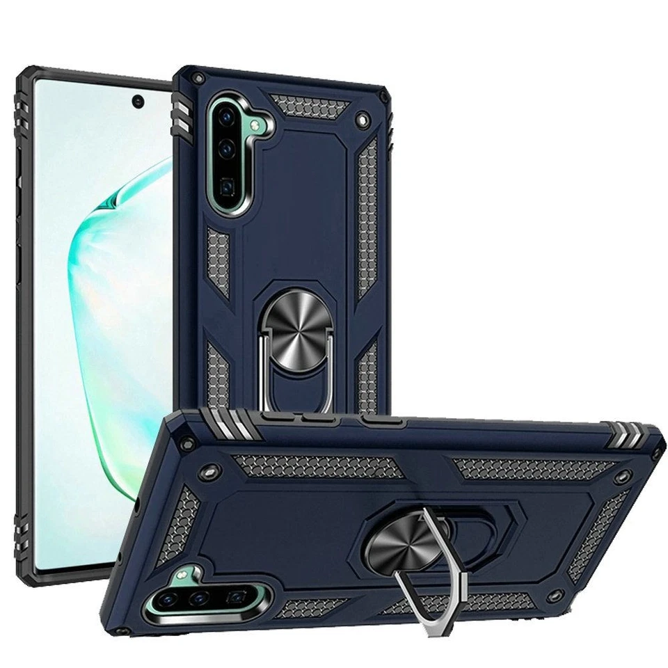 "Capa GSA Slim à prova de choque com suporte de anel para Samsung Note 10 - Azul" - Imagem 1 de 1