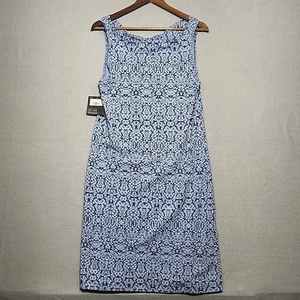 Eddie Bauer Dress Womens Medium Blue Clyde Hill Long Sleeve NWT - Picture 1 of 8
