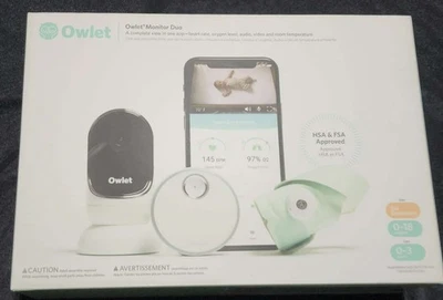 Owlet Monitor Duo Calcetín Inteligente 3 + Cámara Video Monitor Bebé y Frecuencia Cardíaca/Oxígeno Foto 1 de 4