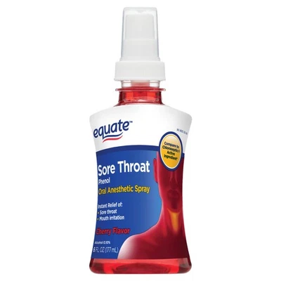 Spray anestésico oral Equate Sore Throat, sabor cereza, 6 fl oz Foto 1 de 4