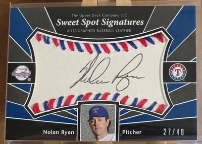 2004 Sweet Spot: NOLAN RYAN SS Signatures Autographed Baseball Leather SP #27/40 - Image 1 of 3