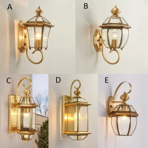 Garden Wall Light Outdoor Wall Lamp Balcony Wall Lighting Copper Bar Wall Sconce - Picture 1 of 31