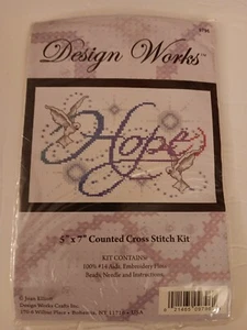 Tobin Design Works DW9796 Hope 5" X 7" 14 Count Counted Cross Stitch Kit - Picture 1 of 6
