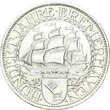 Republika Weimarska 3 Reichsmark 1927 A Bremerhaven srebro w dobrym stanie J 325