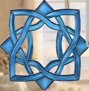 NUEVO DISEÑO AZUL VERDE AZULADO NUDO CELTA AUTÉNTICO VITRAL ATRAPASOL regalo reliquia - Imagen 1 de 24