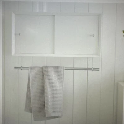 West Elm Mid Century bathroom cabinet white chrome - Image 1 of 3