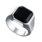 Men's Ring Black Cubic Zircon Fashion Finger Ring Simple Biker Classic Rings H❤W