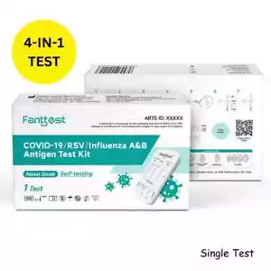 1x Fanttest RSV, Flu A/B,COVID-19 Rapid Antigen Test 06/2026 expiry 4in 1 combo - Picture 1 of 3