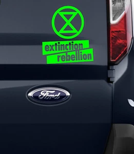 Calcomanía de vinilo/pegatina furgoneta coche con letrero de extinción del cambio climático (verde) - Imagen 1 de 3