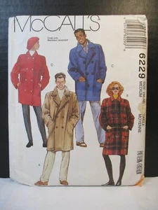 McCall's Pattern 6229 Miss Men Teen Boys Size M (36, 38) Lined Coat Two Lengths  - Picture 1 of 11