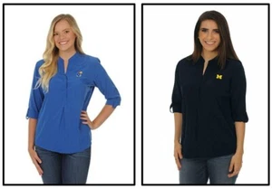 Top túnica UG Apparel para mujer con botones, Kansas Jayhawks, Michigan Wolverines - Imagen 1 de 6