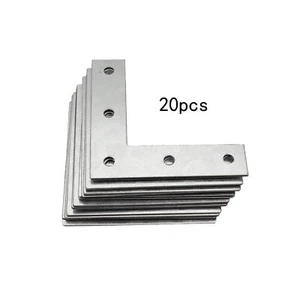 20 Pack 4 Inch Silver L Corner Brackets Repair Mending Braces Shelf Support - Picture 1 of 6