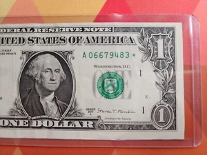 Billete de un dólar Star Note Boston Massachusetts serie A bloque 2017A 3 4 6 7 8 9 - Imagen 1 de 3