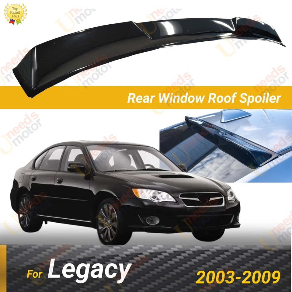 Se adapta a Subaru Legacy 2003-2009 ABS negro brillante techo trasero ventana visera alerón ala Foto 1 de 4