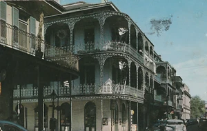Postcard LA New Orleans Lace Balconies Posted 1955 Chrome Vintage Posted 1954 - Picture 1 of 2