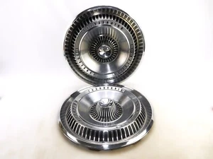 Set of 2 Ford Thunderbird Hub Caps, 1965/1966, 15", Good Condition, No Spinners - Picture 1 of 21