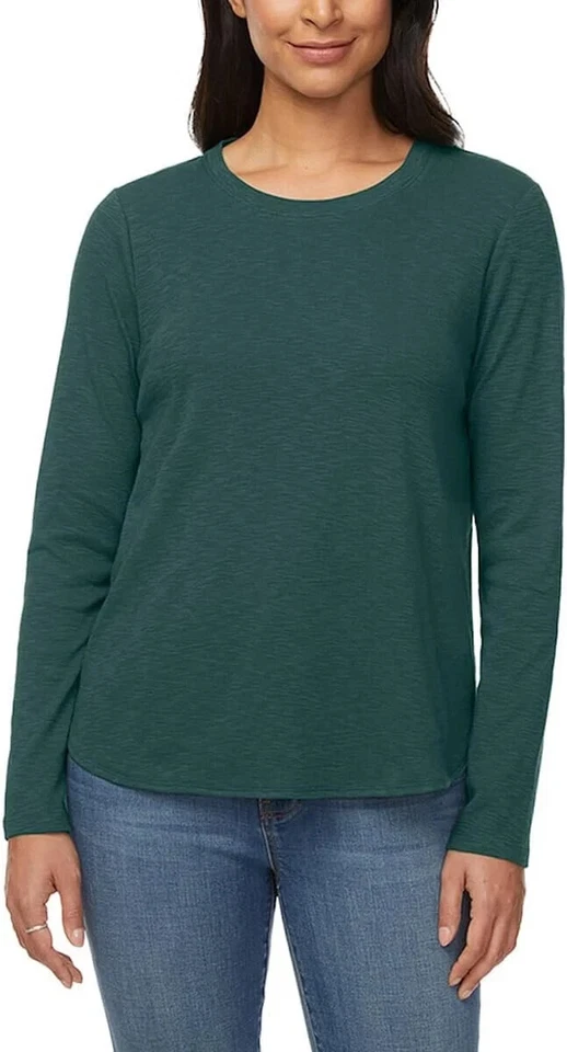 Новый Kirkland подпись женщин L женщины длинным рукавом зеленый Slub футболка хвост кромки - Изображение 1 из 4