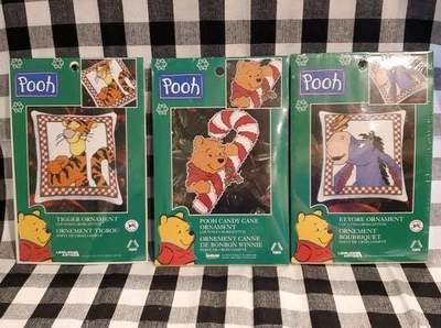 Leisure Arts Cross Stitch Kits Winnie The Pooh Tigger Eeyore Ornaments   - Image 1 of 4