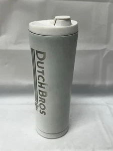 White Dutch Bros Coffee Tumbler With Logo - Picture 1 of 5