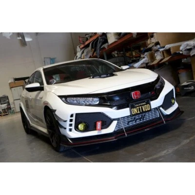 APR Carbon Fiber Front Bumper Canards Set of 4 for Honda Civic Type R FK8 17+ - Image 1 of 4