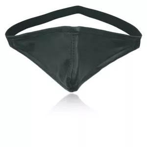 Parche para ojos de cuero sintético negro con cubierta para el casco ciega plegable juego de rol - Imagen 1 de 5