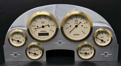 Ford Car 1956 calibre 6 panel de instrumentos inserto aluminio pulido programable dorado Foto 1 de 4