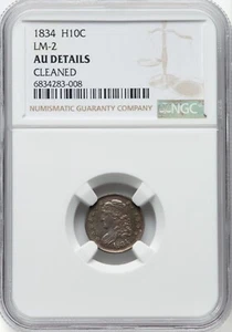 1834 Capped Bust 1/2 Dime- NGC Details - Beautiful Toning - Picture 1 of 2